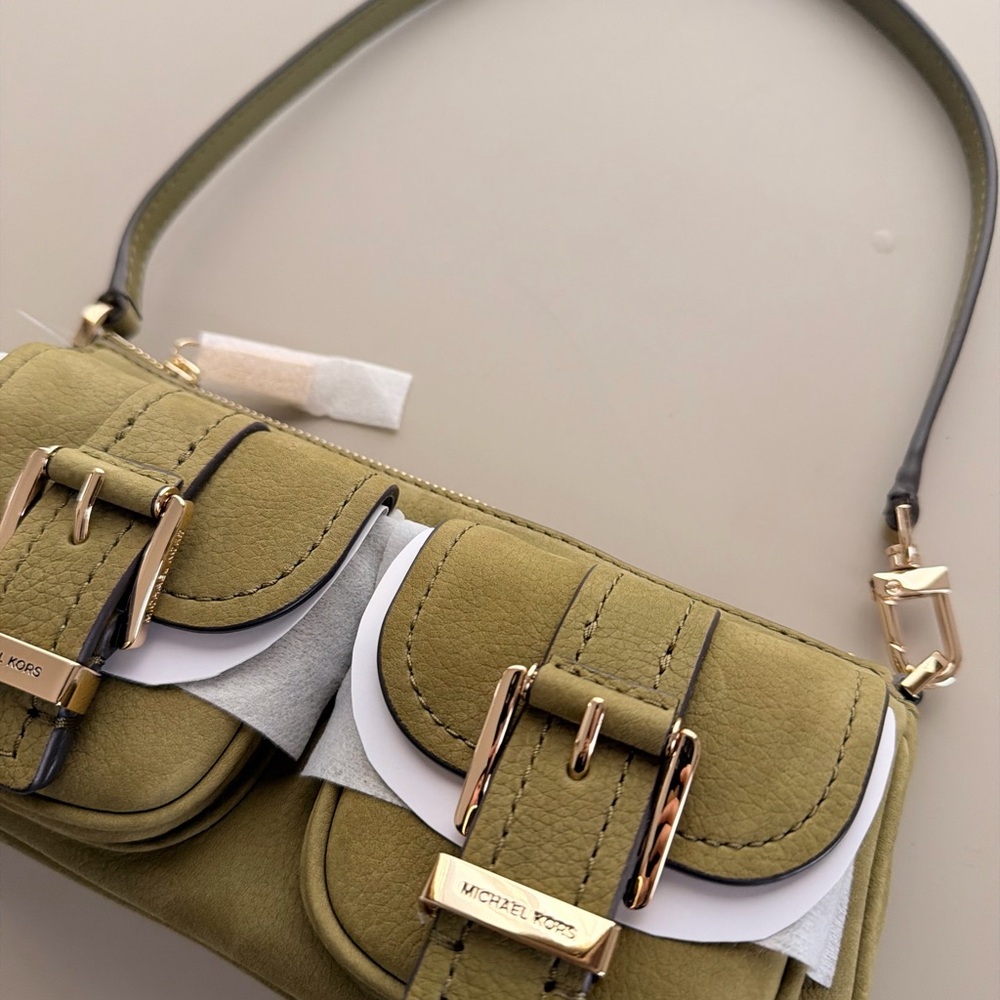 Michael Kors Zoe Small Suede Convertible Pochette Shoulder Bag - Picture 3 of 4